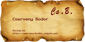 Cserveny Bodor névjegykártya